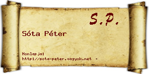 Sóta Péter névjegykártya